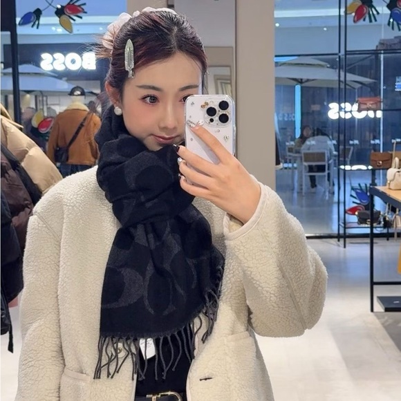 Coach Accessories - NWT Coach Signature Oversized Muffler，97% wool, 3% cashmere